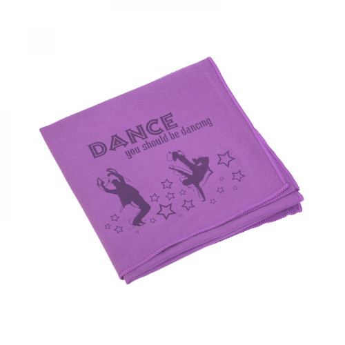 Салфетка из микрофибры спортивная "Тонус" с гравировкой "Танцы", цвет фиолетовый