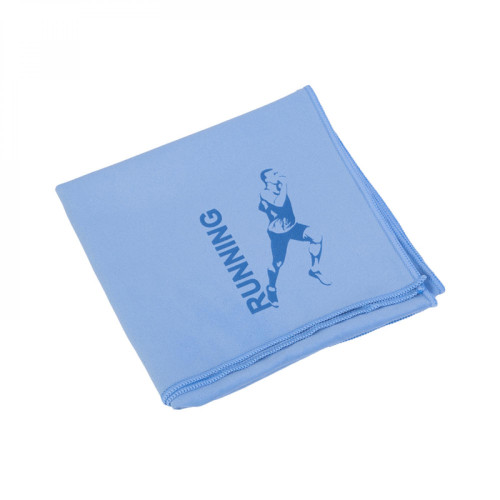 Салфетка из микрофибры спортивная  "Тонус" с гравировкой "Бег", цвет голубой