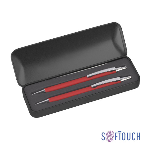 Набор "Ray" (ручка+карандаш), покрытие soft touch, цвет красный