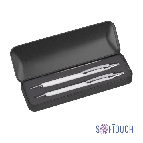 Набор "Ray" (ручка+карандаш), покрытие soft touch, цвет белый
