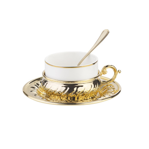Набор для чая "Богемия", на 1 персону, цвет белый с золотом