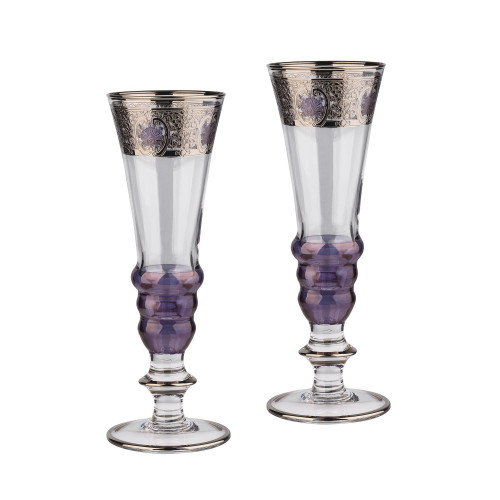 Набор для шампанского "Эперне", 2 бокала, цвет фиолетовый