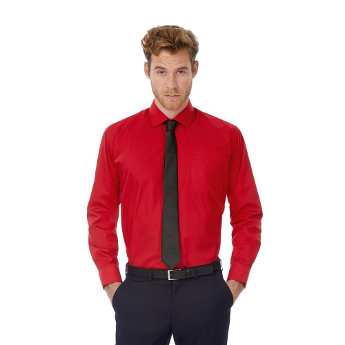 Рубашка мужская с длинным рукавом Smart LSL/men, цвет темно-красный
