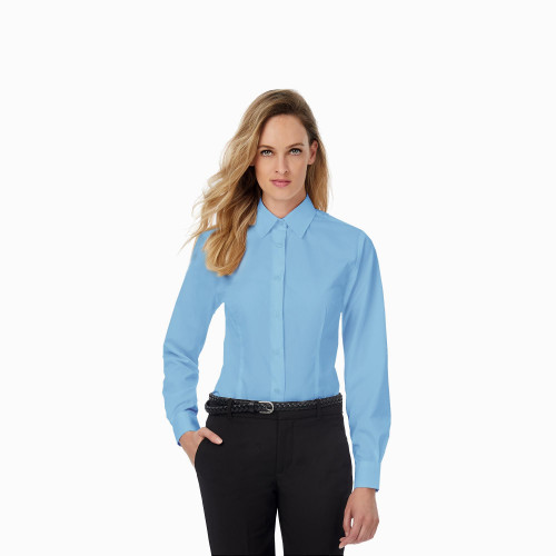 Рубашка женская с длинным рукавом Smart LSL/women, цвет корпоративный голубой