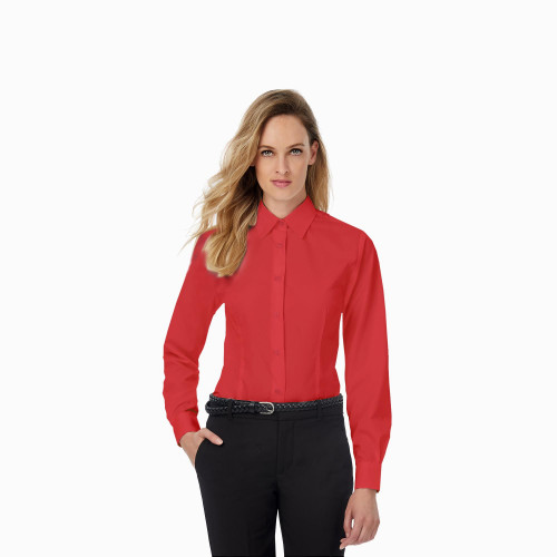 Рубашка женская с длинным рукавом Smart LSL/women, цвет темно-красный