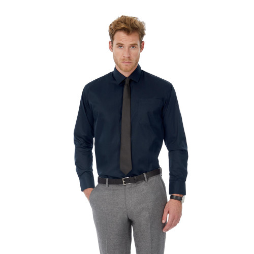 Рубашка мужская с длинным рукавом Sharp LSL/men, цвет темно-синий