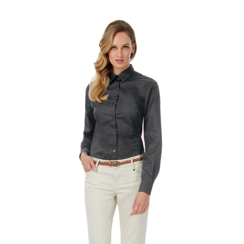 Рубашка женская с длинным рукавом Sharp LSL/women, цвет темно-серый