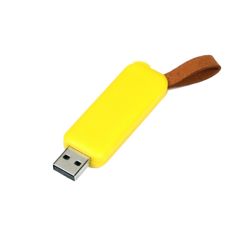 USB 2.0- флешка промо на 64 Гб прямоугольной формы, выдвижной механизм