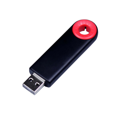 USB 2.0- флешка промо на 64 Гб прямоугольной формы, выдвижной механизм