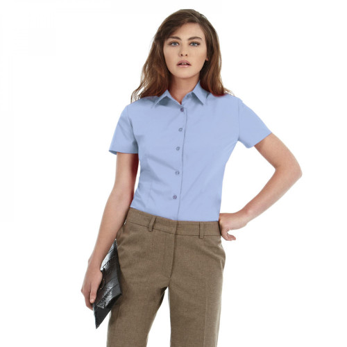 Рубашка женская с коротким рукавом Smart SSL/women, цвет корпоративный голубой