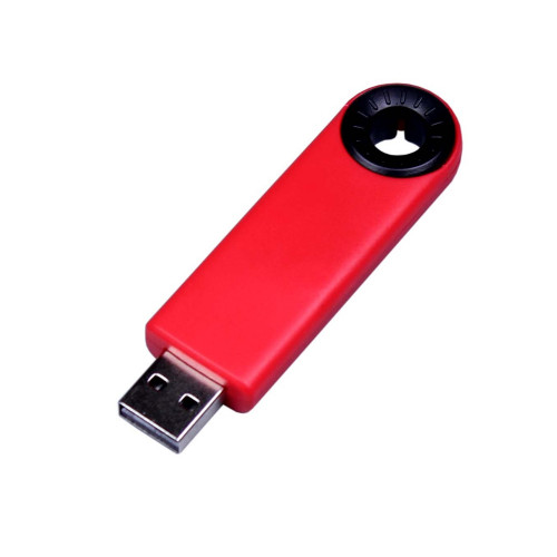 USB 2.0- флешка промо на 64 Гб прямоугольной формы, выдвижной механизм